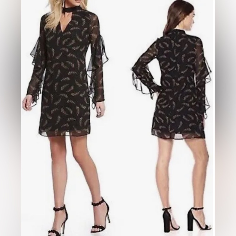 Sam Edelman Leopard Feather Dress size 4 NWT